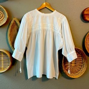 Vintage embroidered Mexican style blouse